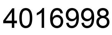 Number 4016998 black image