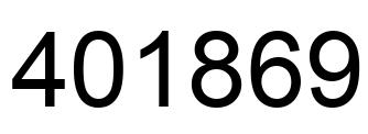 Number 401869 black image