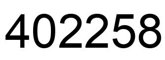 Number 402258 black image