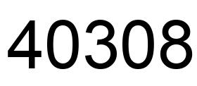 Number 40308 black image