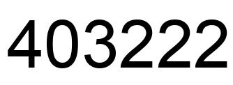 Number 403222 black image