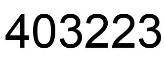 Number 403223 black image