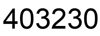 Number 403230 black image