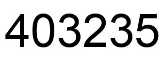 Number 403235 black image