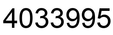 Number 4033995 black image