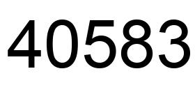 Número 40583 imagen negro