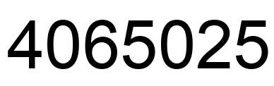 Number 4065025 black image