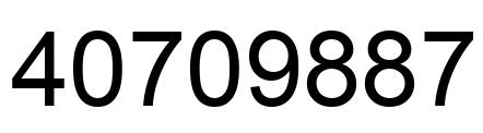Number 40709887 black image
