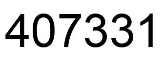 Number 407331 black image