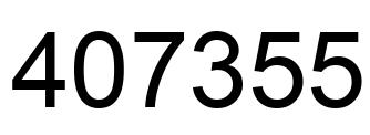 Number 407355 black image