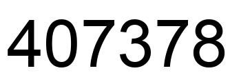 Number 407378 black image
