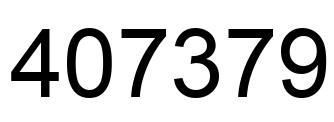 Number 407379 black image