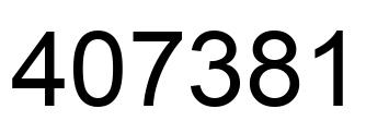 Number 407381 black image
