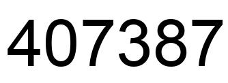 Number 407387 black image