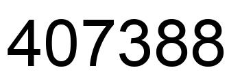 Number 407388 black image