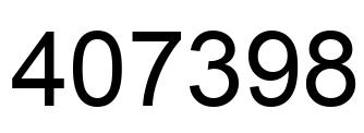 Number 407398 black image