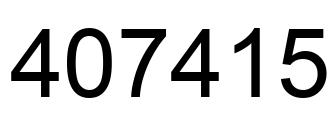 Number 407415 black image