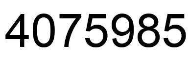 Number 4075985 black image