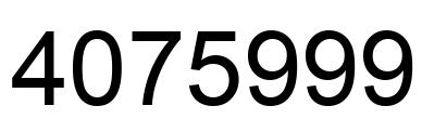 Number 4075999 black image