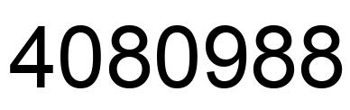 Number 4080988 black image