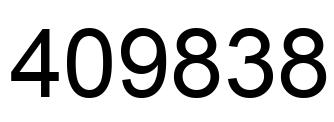 Number 409838 black image