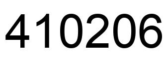 Number 410206 black image