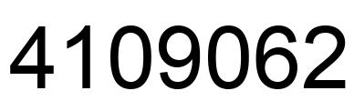Number 4109062 black image