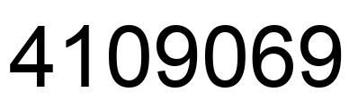 Number 4109069 black image