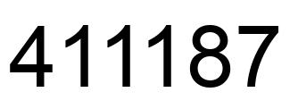 Number 411187 black image