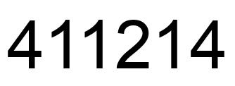 Number 411214 black image