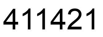 Número 411421 imagen negro