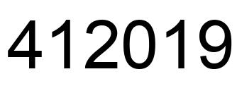 Número 412019 imagen negro