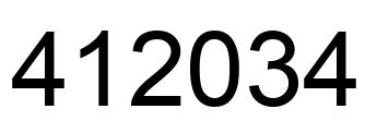 Número 412034 imagen negro