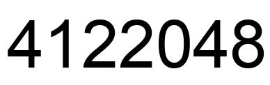 Number 4122048 black image