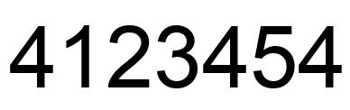 Number 4123454 black image