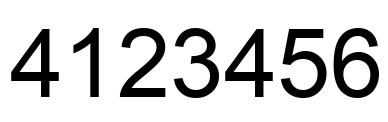 Número 4123456 imagen negro