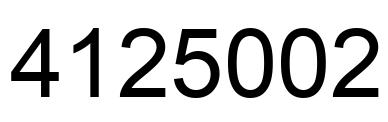 Número 4125002 imagen negro