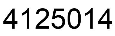 Number 4125014 black image