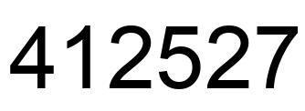 Number 412527 black image