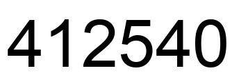Number 412540 black image