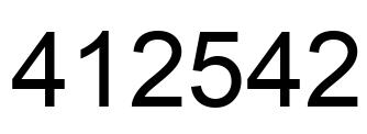 Number 412542 black image