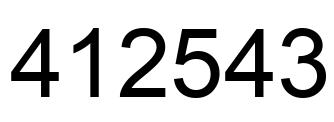 Number 412543 black image