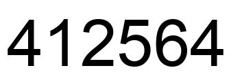 Número 412564 imagen negro