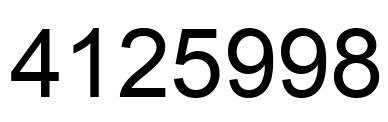 Número 4125998 imagen negro