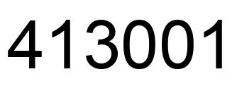 Number 413001 black image