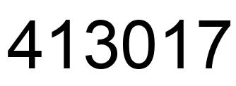 Number 413017 black image