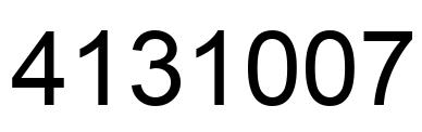 Number 4131007 black image