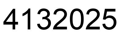 Number 4132025 black image