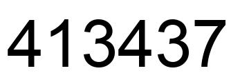 Number 413437 black image