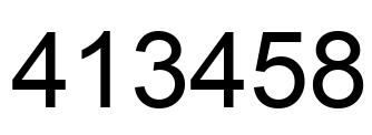 Number 413458 black image